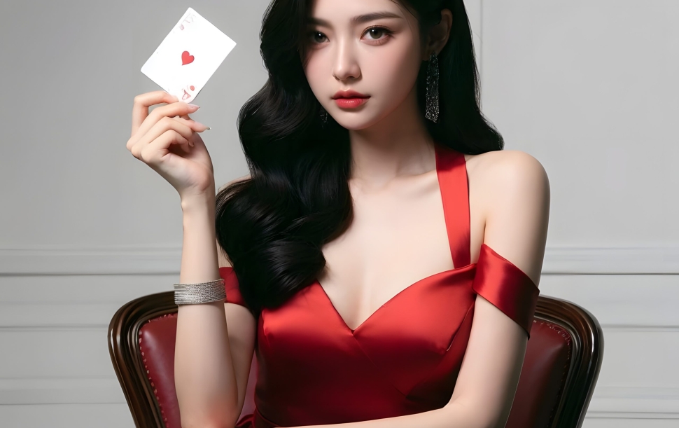 casino-girl-with-red-dress-playing-poker (5)